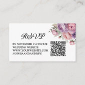 Mooie Bloemen Huwelijk RSVP Kaart met QR Code (Voorkant)