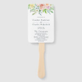 Mooie Bloemen Huwelijksprogramma Handwaaier (Voorkant)