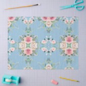 Mooie bloemen in blauw tissuepapier (Craft)