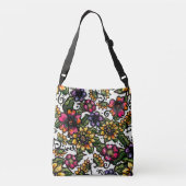 Mooie bloemen in boho Stijl Beesthetisch Crossbody Tas (Achterkant)