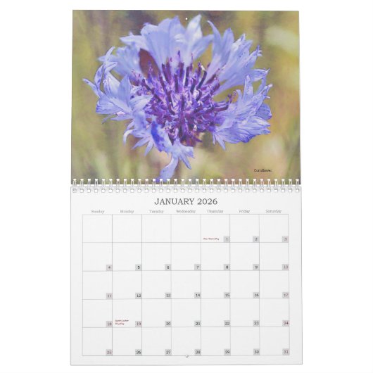 Mooie bloemen in de kunstkalender kalender (Jan 2026)