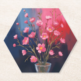 Mooie Bloemen In Een Vaas Kartonnen Onderzetters