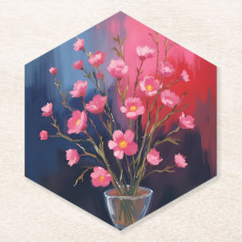 Mooie Bloemen In Een Vaas Kartonnen Onderzetters