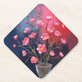 Mooie Bloemen In Een Vaas Kartonnen Onderzetters