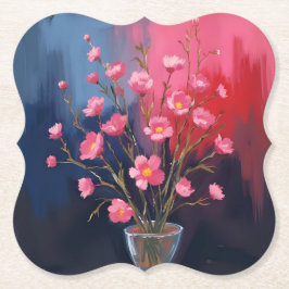 Mooie Bloemen In Een Vaas Kartonnen Onderzetters
