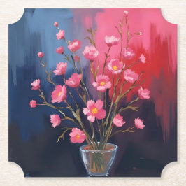 Mooie Bloemen In Een Vaas Kartonnen Onderzetters