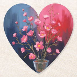 Mooie Bloemen In Een Vaas Kartonnen Onderzetters