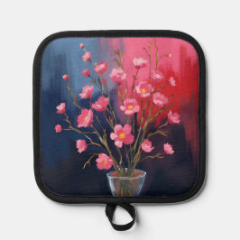 Mooie Bloemen In Een Vaas Pannenlap