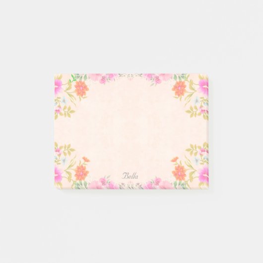 Mooie bloemen in parelkleuren post-it® notes (Voorkant)