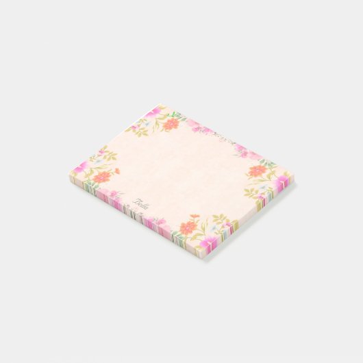 Mooie bloemen in parelkleuren post-it® notes (Schuin)