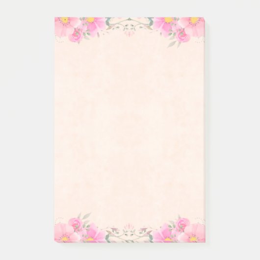 Mooie bloemen in pasteelkleuren post-it® notes (Voorkant)