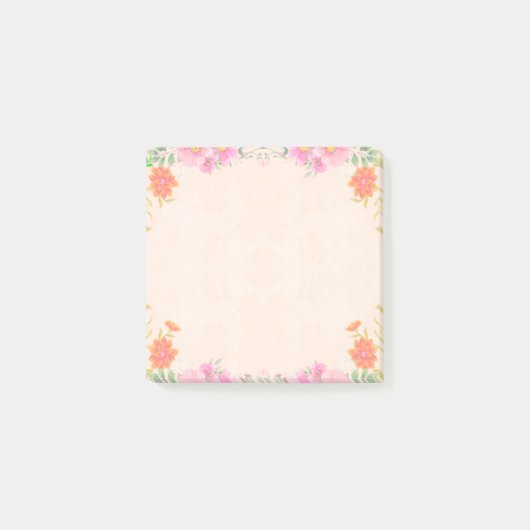 Mooie bloemen in pasteelkleuren post-it® notes (Voorkant)