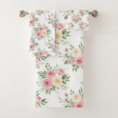 Mooie bloemen in pasteltinten op wit bad handdoek (Insitu)