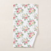 Mooie bloemen in pasteltinten op wit bad handdoek (Handdoek)