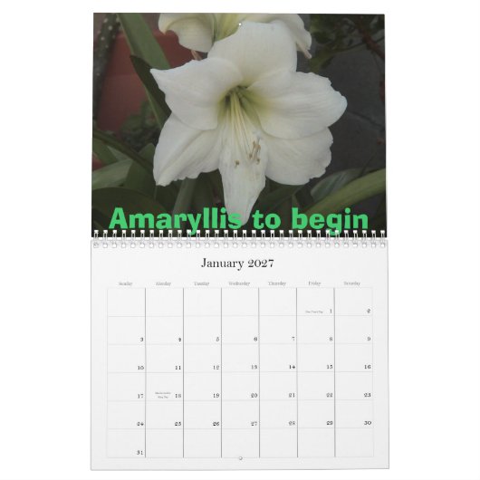 Mooie bloemen kalender (Jan 2027)