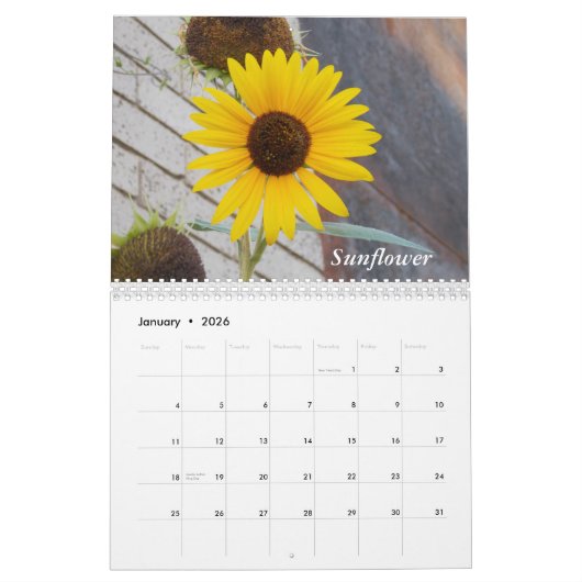 Mooie bloemen kalender (Jan 2026)