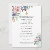 Mooie Bloemen Katholieke Huwelijksmis Bruiloft Kaart (Voorkant)