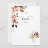 Mooie Bloemen  Katholieke Huwelijksmis Bruiloft Kaart (Achterkant)