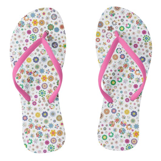 Mooie bloemen - kleurige Flip Flops (Voetbed)