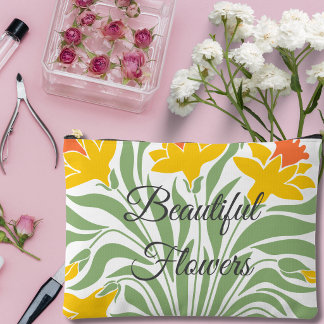 Mooie bloemen Kleurrijk patroon Groen Mosterd Etui