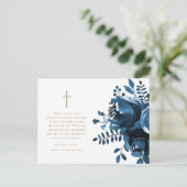 Mooie Bloemen Kruis Doop Foto Dank u Briefkaart (Staand voorkant)