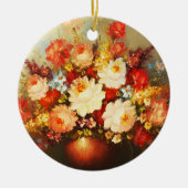 Mooie bloemen kunst keramisch ornament (Voorkant)