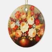 Mooie bloemen kunst keramisch ornament (Links)