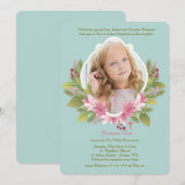 Mooie Bloemen Lijst Fotouitnodiging Kaart (Voorkant / Achterkant)