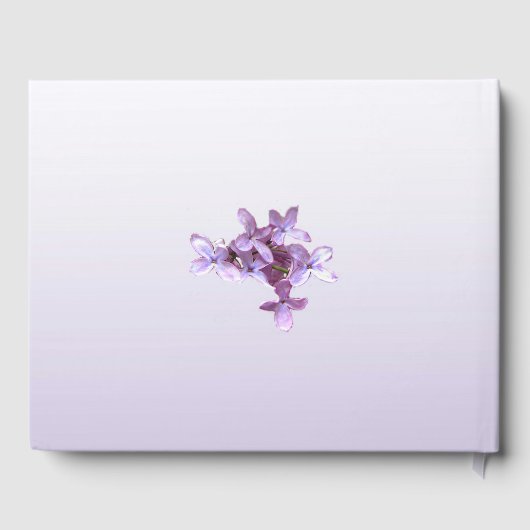 Mooie Bloemen Lila Bloemen bruiloft gastenboek (Achterkant)