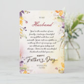 Mooie Bloemen Man Vaderdag Fotokaart Feestdagenkaart (Staand voorkant)