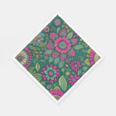 Mooie Bloemen Mandala Bloesems roze groen Servet (Hoek)