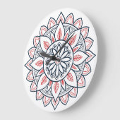 Mooie Bloemen Mandala – Kleuren & Grafische Kunst Grote Klok (Hoek)