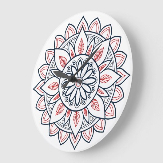 Mooie Bloemen Mandala – Kleuren & Grafische Kunst Grote Klok (Hoek)