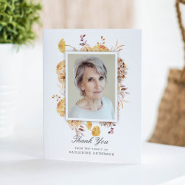 Mooie bloemen Memorial Foto bedankt uw kaart