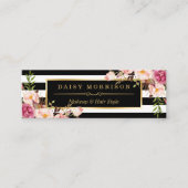 Mooie bloemen met gouden staven mini visitekaartje (Voorkant)