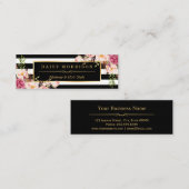 Mooie bloemen met gouden staven mini visitekaartje (Voorkant / Achterkant)