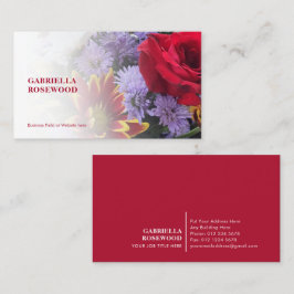 Mooie bloemen met gradiënt wit visitekaartje