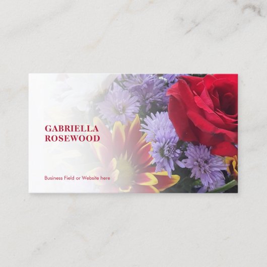 Mooie bloemen met gradiënt wit visitekaartje (Voorkant)