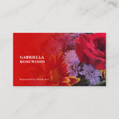 Mooie bloemen met kleurverloop rood visitekaartje (Voorkant)