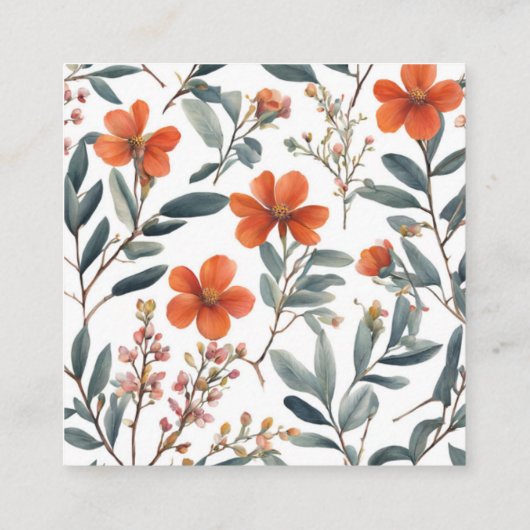 Mooie Bloemen Minimale Bruidsdouche Informatiekaartje (Achterkant)