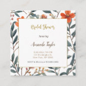 Mooie Bloemen Minimale Bruidsdouche Informatiekaartje (Voorkant)