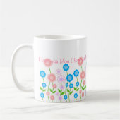 Mooie bloemen mok, ik hou van je mama... koffiemok (Links)