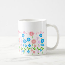 Mooie bloemen mok, ik hou van je mama... koffiemok