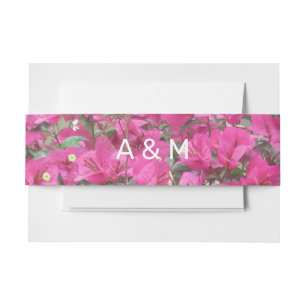 Mooie bloemen & monogrammen uitnodigingen wikkel