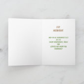 Mooie Bloemen Moskee & Maan Eid Mubarak Groen Feestdagen Kaart (Binnen)