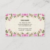 Mooie bloemen op Light Beige Visitekaartje (Achterkant)