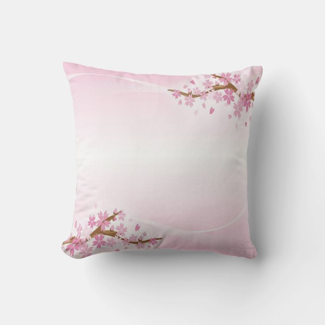 Mooie bloemen op roze goud kussen (Voorkant)