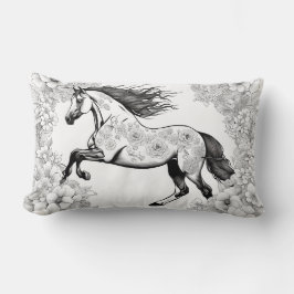 Mooie Bloemen & Paard Kleur Uw Eigen Kussen