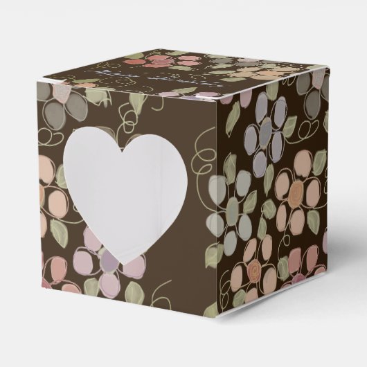 Mooie Bloemen Papier Hart Chocolade Favoriete Doos Bedankdoosjes (Voorkant Zijde)