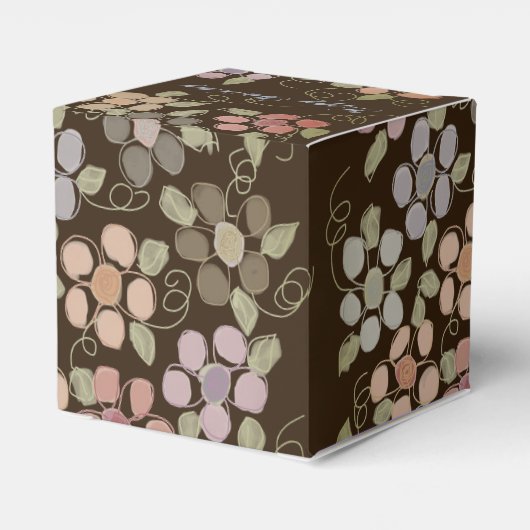 Mooie Bloemen Papier Hart Chocolade Favoriete Doos Bedankdoosjes (Achterkant)